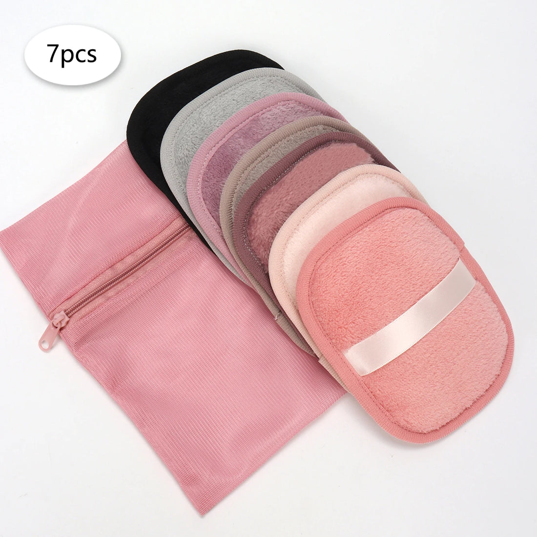 Nova Glam Essentials Reusable Makeup Remover Set – 7/14-Pack Polyurethane Pads + Mesh Laundry Bag