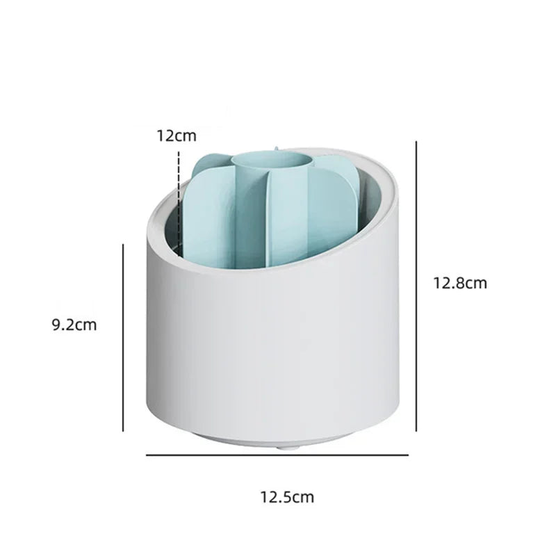 Nova Glam Essentials 360° Rotating Makeup Organizer – 7-Grid Desktop Storage for Brushes, Lipstick, Eyebrow Pens & Eyeshadow