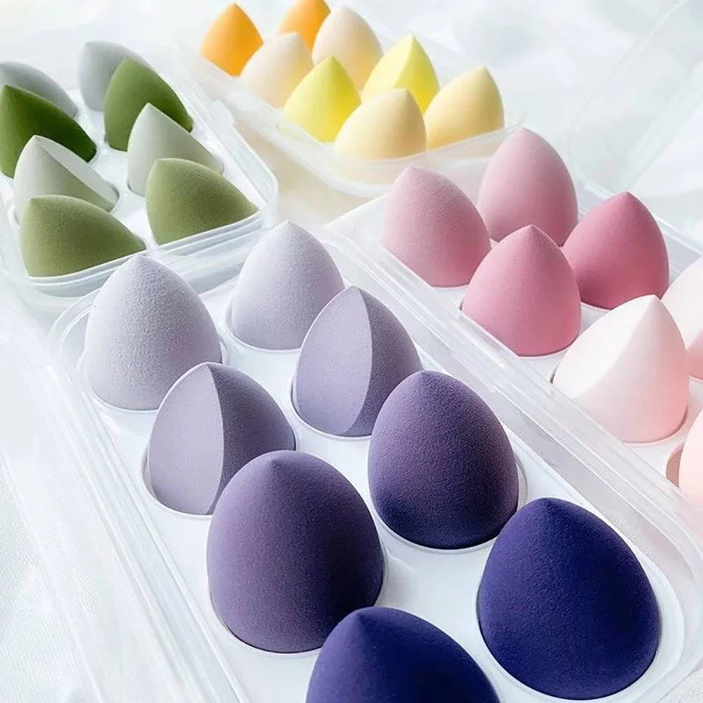 Nova Glam Essentials 8-Piece Latex Makeup Sponge Set – Purple Beauty Egg Blenders & Mini Puffs