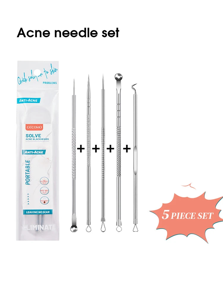 Nova Glam Essentials Professional Acne Tool Kit – Super-Pointed Blackhead Remover Needle, Ultra-Fine Tweezers & Cell Clip for Precision Extraction