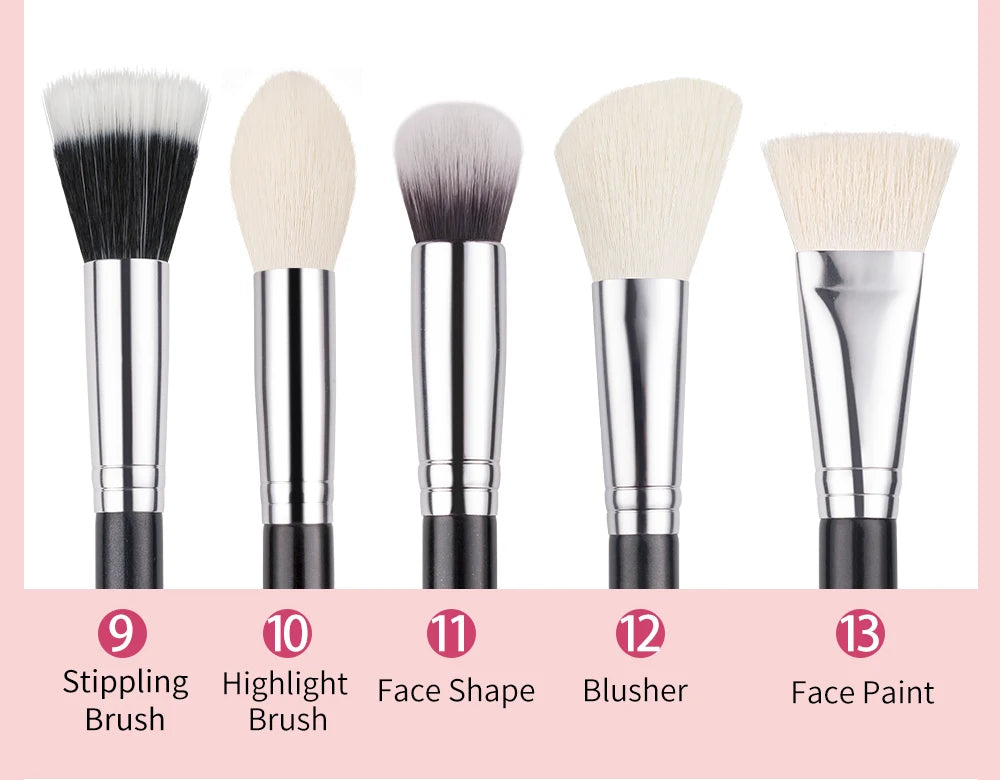 Ultra-Soft Goat Hair Makeup Brushes – Hypoallergenic & Sensitive Skin Friendly”