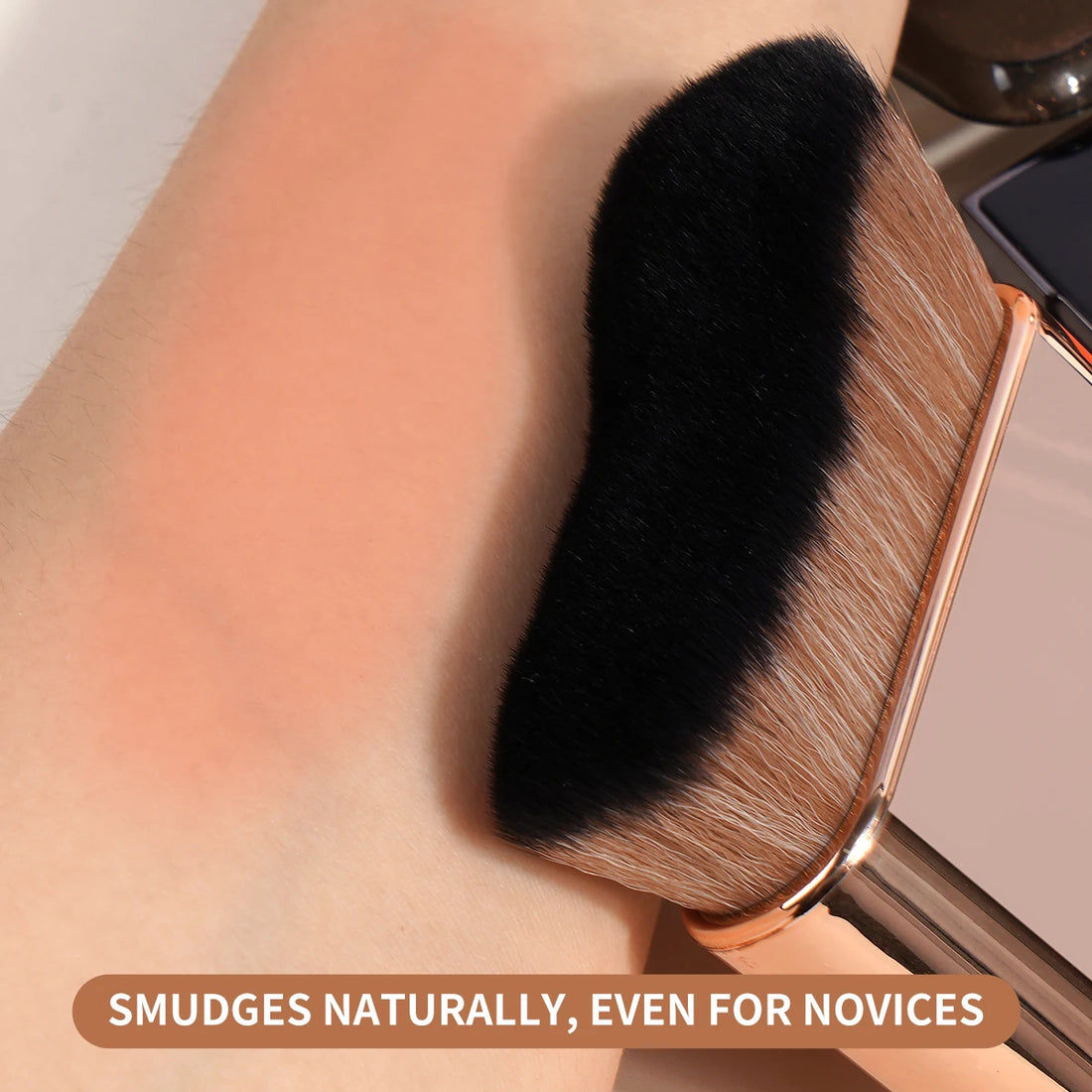 Nova Glam Essentials Pro Kabuki Brush – Gold/Rose Gold Contour & Self-Tanner Applicator