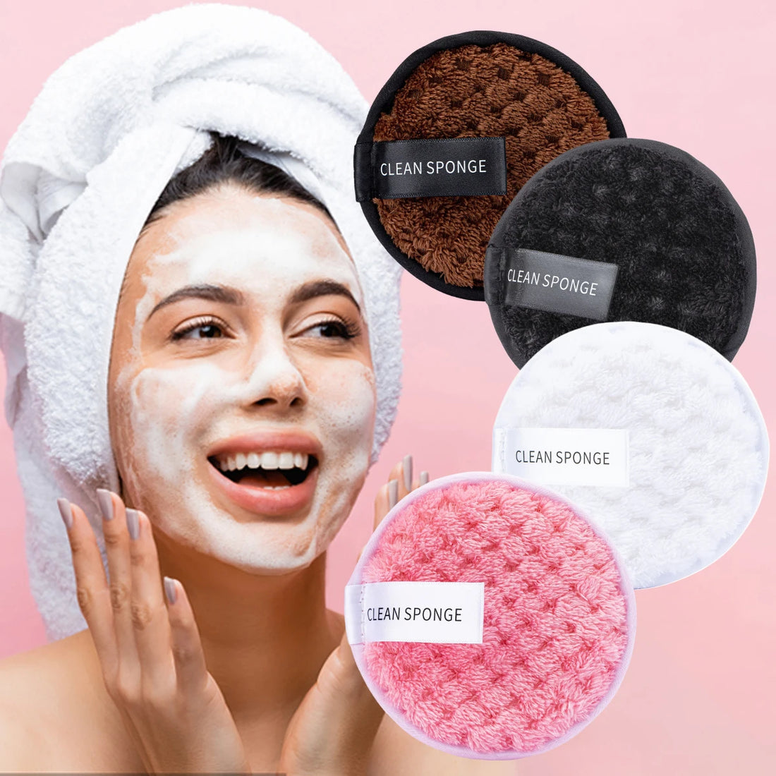 Nova Glam Essentials 4-Pack Reusable Microfiber Makeup Remover Pads – Water-Activated Magic Cleansing Cloths for Waterproof Makeup & Skincare