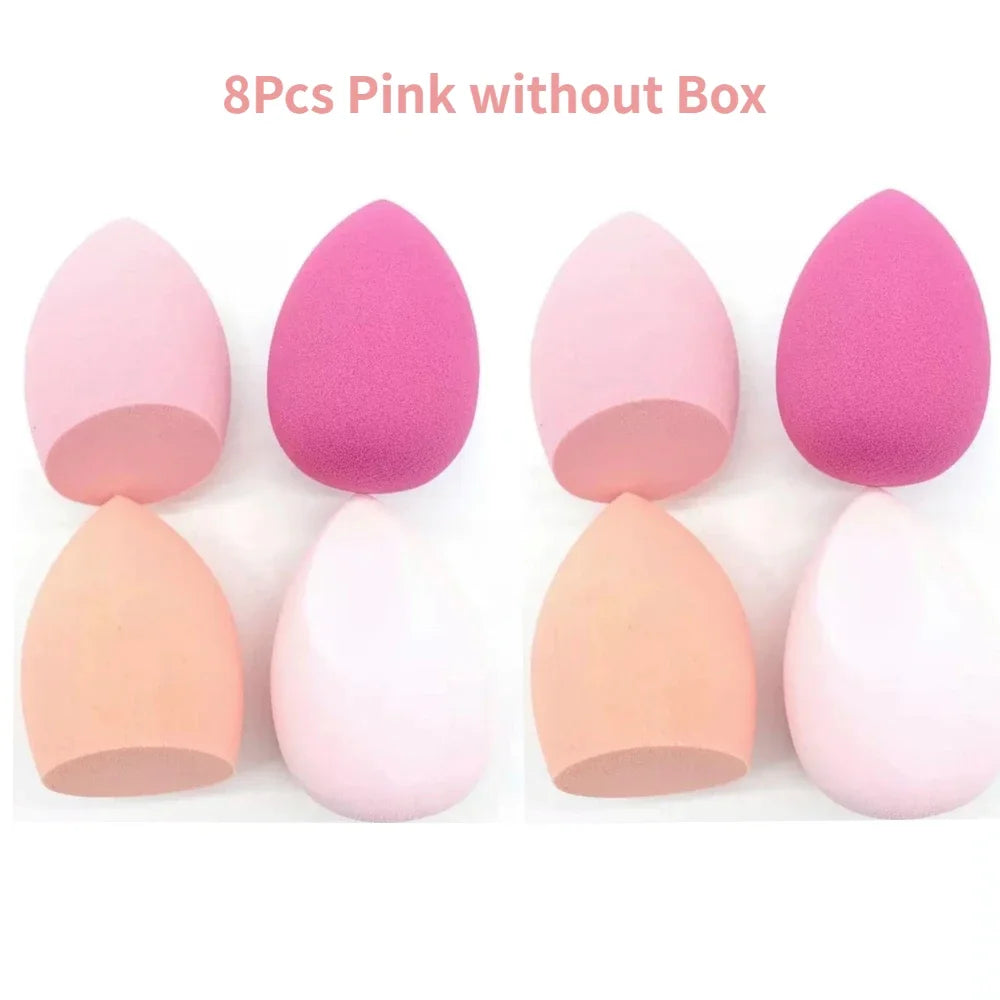 Nova Glam Essentials 8-Piece Latex Makeup Sponge Set – Purple Beauty Egg Blenders & Mini Puffs