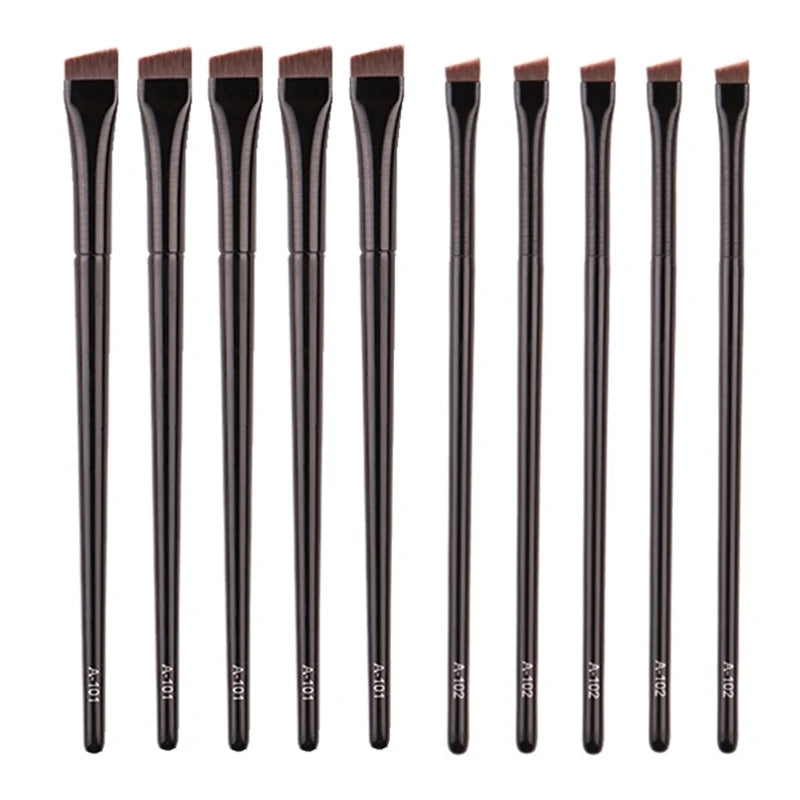 Nova Glam Essentials Angled Brow & Eyeliner Brushes – 5/10/20/50pcs Bulk Set