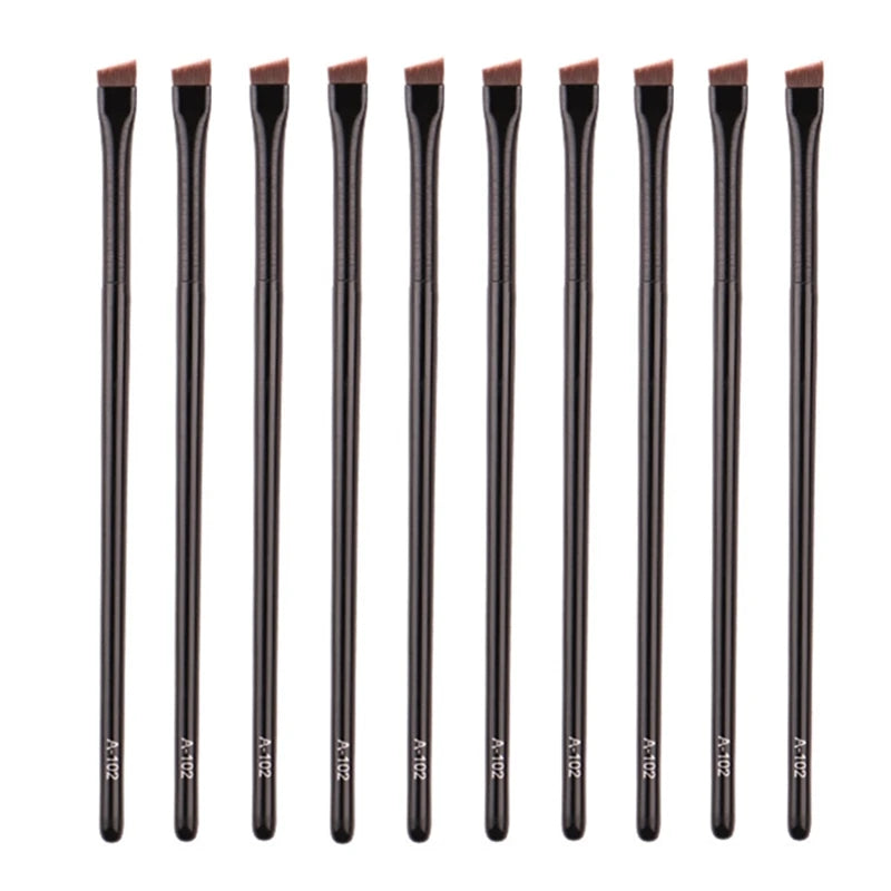 Nova Glam Essentials Angled Brow & Eyeliner Brushes – 5/10/20/50pcs Bulk Set