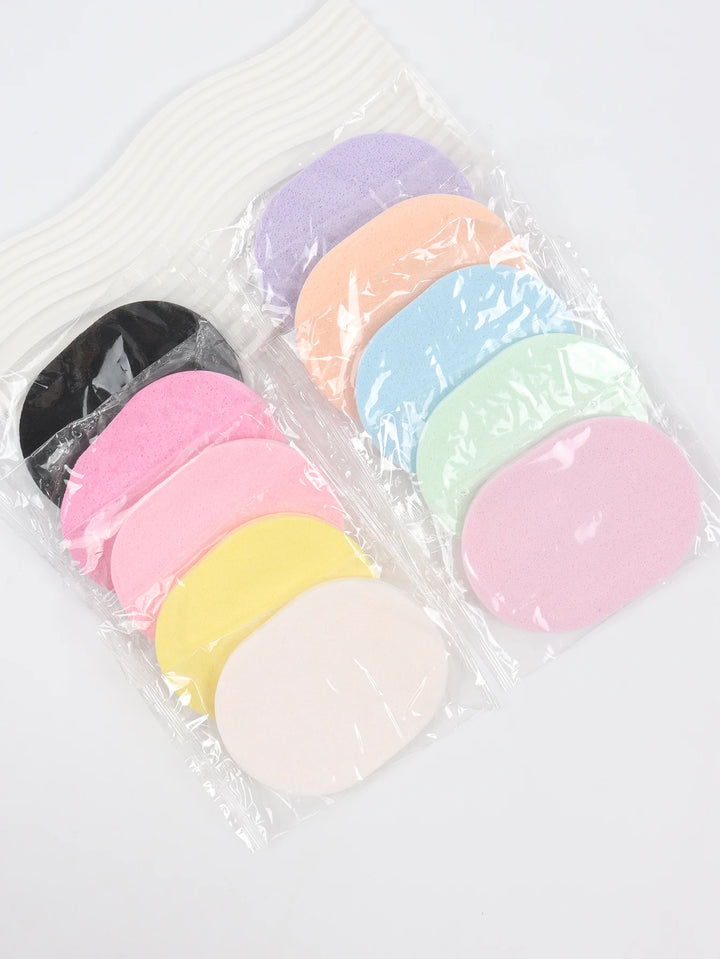 Nova Glam Essentials 10-Pack Reusable Facial Sponges – Colorful Polyurethane Exfoliating Pads for Makeup Removal & Deep Cleansing