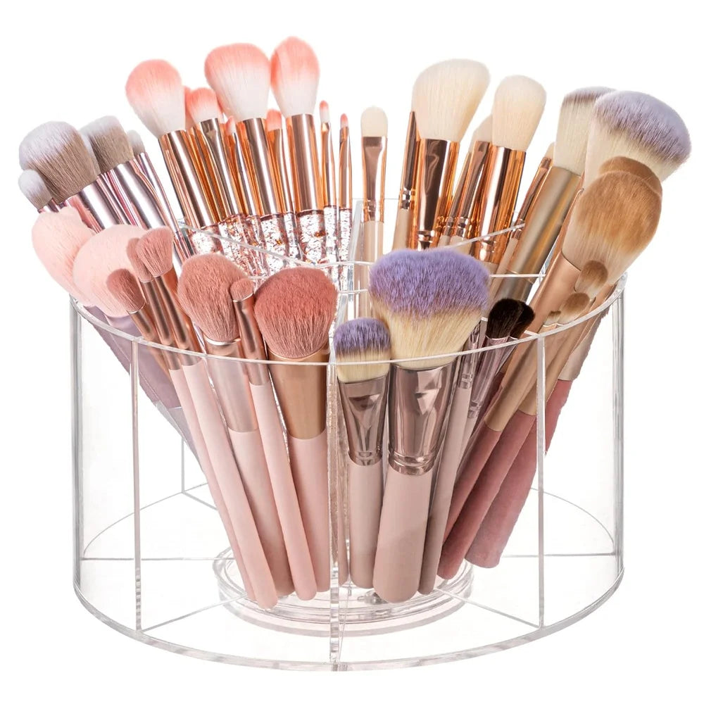 Nova Glam Essentials 360° rotating acrylic makeup organizer with 8 compartments