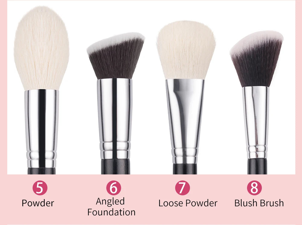 Ultra-Soft Goat Hair Makeup Brushes – Hypoallergenic & Sensitive Skin Friendly”