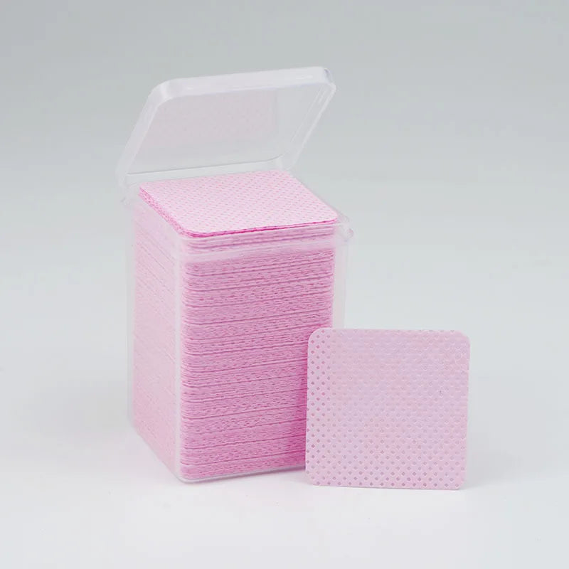 200PCS/Box Eyelash Glue Cleaning Cotton Pads Multi-Shape Lint-Free Gel Nail Polish Remover Cotton Wipes Removal Manicure Tools