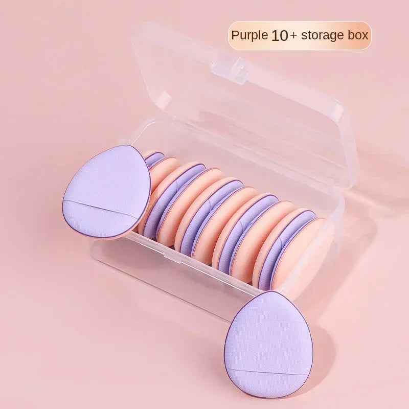 “Nova Glam Essentials 10-Piece Mini Finger Puff Set – Hydrophilic Sponges with Storage Box