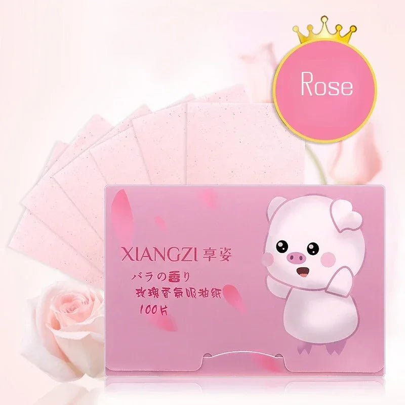100Pcs Face Oil-absorbing Paper Face Wipes Facial Cleanser Protable Oil Control Oil-absorbing Sheets Blotting Tissue Makeup Tool