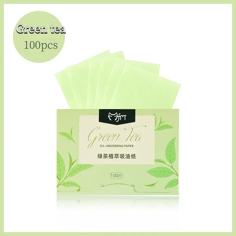 100Pcs Face Oil-absorbing Paper Face Wipes Facial Cleanser Protable Oil Control Oil-absorbing Sheets Blotting Tissue Makeup Tool