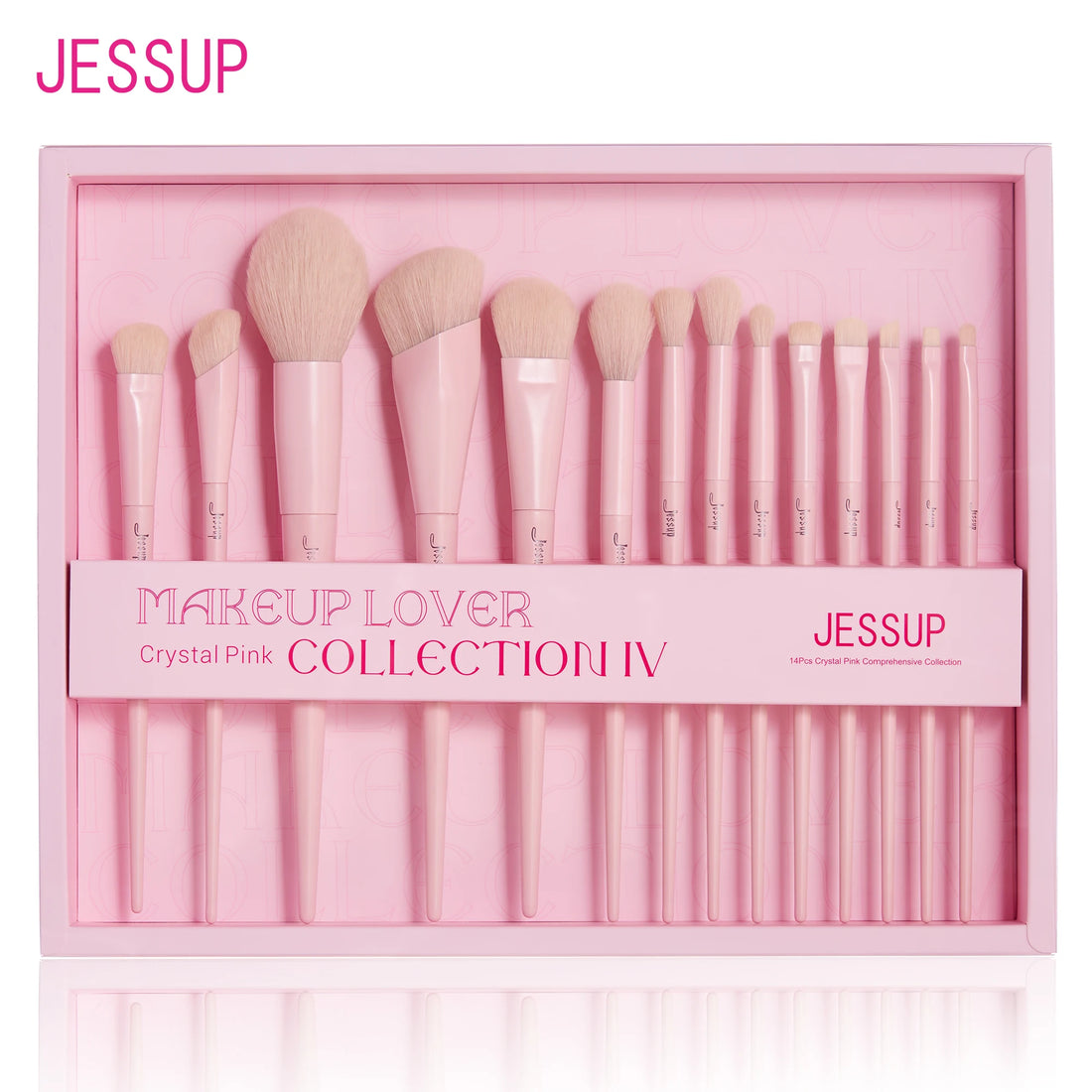 Nova Glam Essentials 14-Piece Professional Makeup Brush Set - Vegan Synthetic Contour, Foundation & Eyeshadow Kit with Gift Box