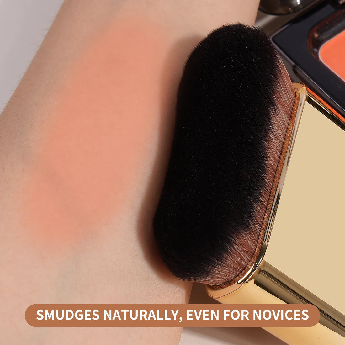 Nova Glam Essentials Pro Kabuki Brush – Gold/Rose Gold Contour & Self-Tanner Applicator
