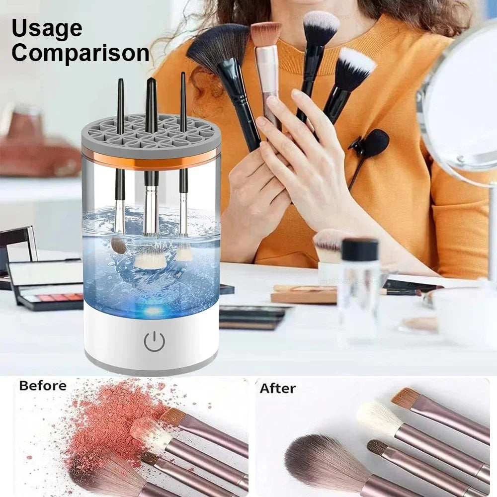 Nova Glam Essentials Electric Makeup Brush Cleaner – Sonic Vibration & Vortex Cleaning Technology