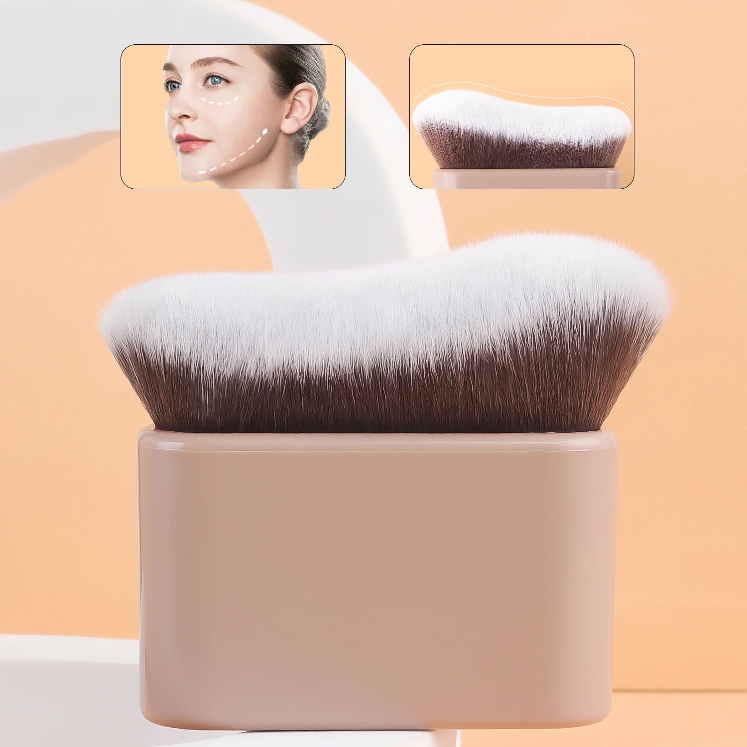 Nova Glam Essentials Wave Foundation Brush – Ergonomic Wavy Design for Streak-Free Blending