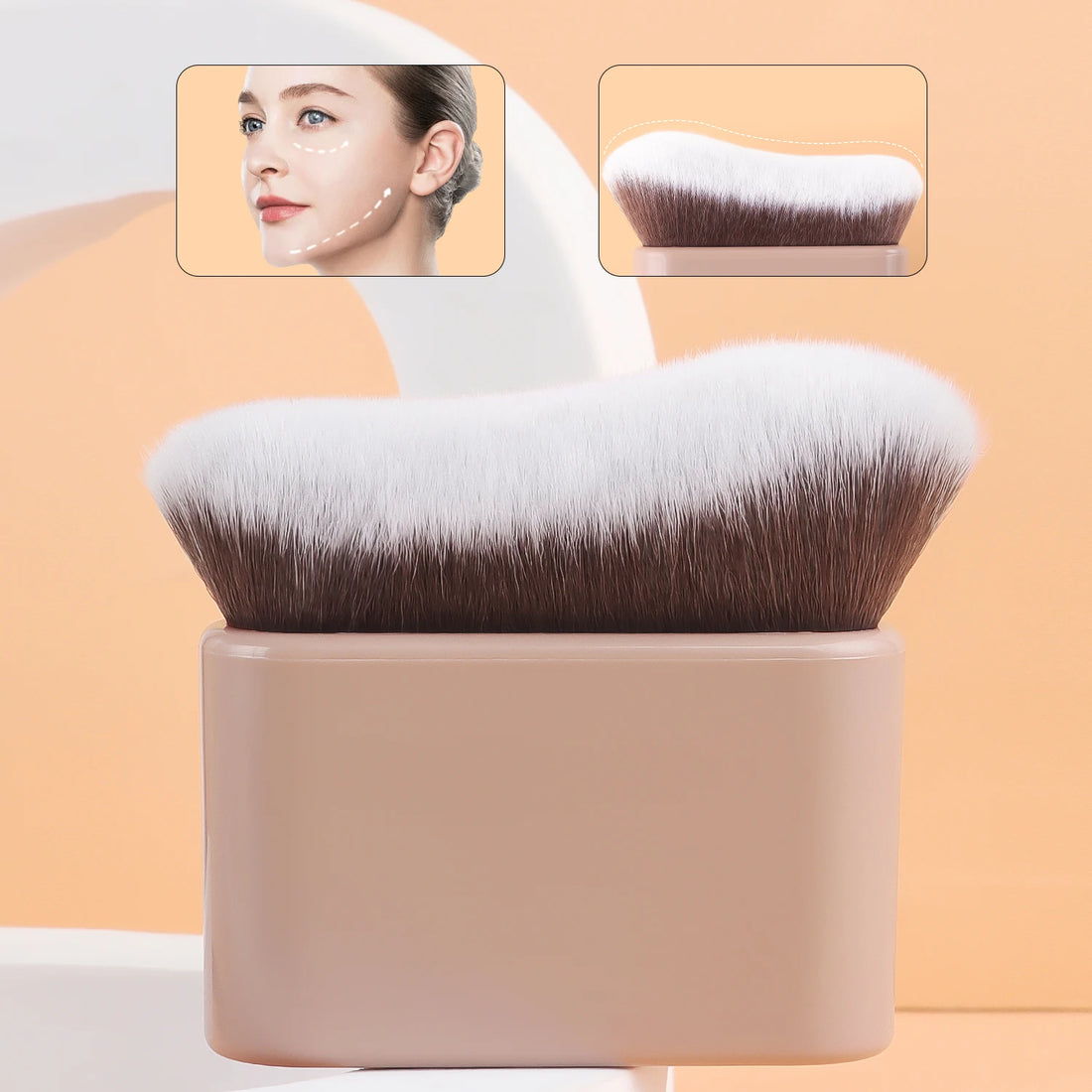 Nova Glam Essentials Wave Foundation Brush – Ergonomic Wavy Design for Streak-Free Blending