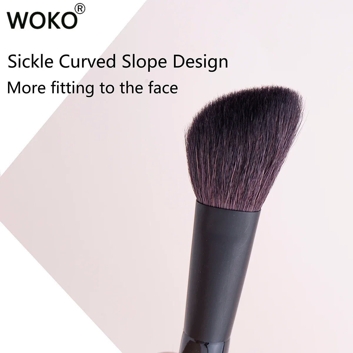 Nova Glam Essentials Sickle Contour Brush – Goat Hair Bristles for Precision Sculpting