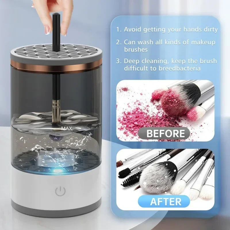 Nova Glam Essentials Electric Makeup Brush Cleaner – Sonic Vibration & Vortex Cleaning Technology