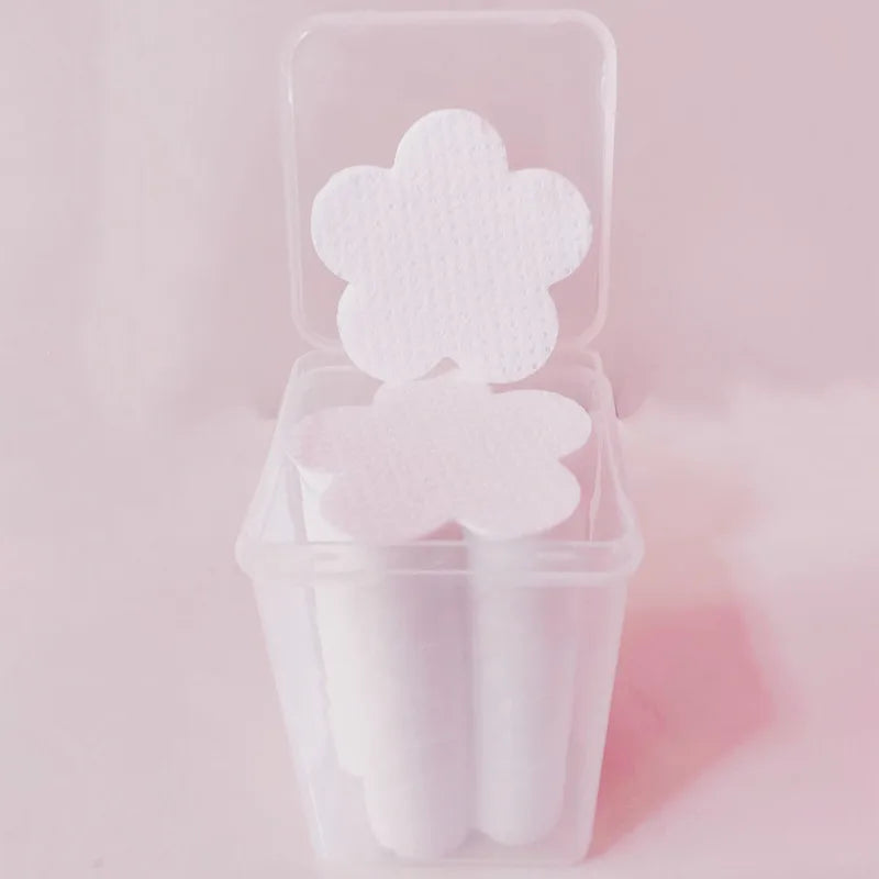 200PCS/Box Eyelash Glue Cleaning Cotton Pads Multi-Shape Lint-Free Gel Nail Polish Remover Cotton Wipes Removal Manicure Tools