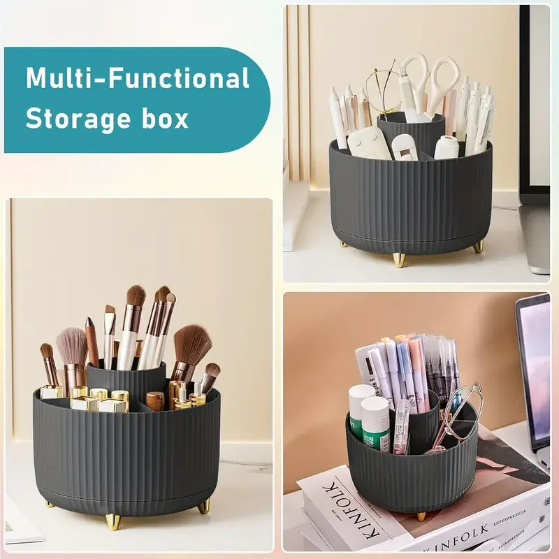 Nova Glam Essentials 360° Rotating Organizer – 5 Compartments in Modern Colors