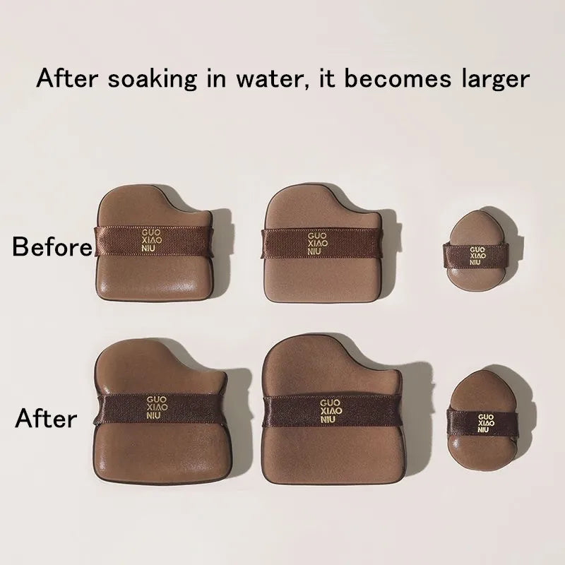 Nova Glam Essentials 6-Piece Makeup Blender Set – Chocolate Biscuit Design Sponges for Air Cushion & Powder
