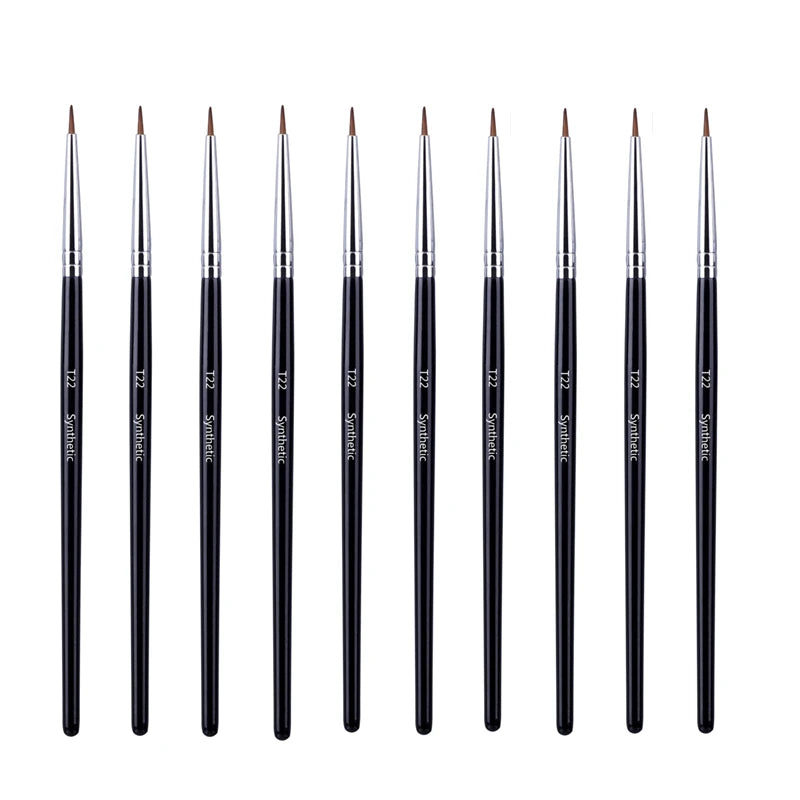 Nova Glam Essentials Angled Eyebrow & Eyeliner Brush Set (5/10/20/50pcs) – Super Thin Synthetic Bristles for Precise Brows, Liner & Contour