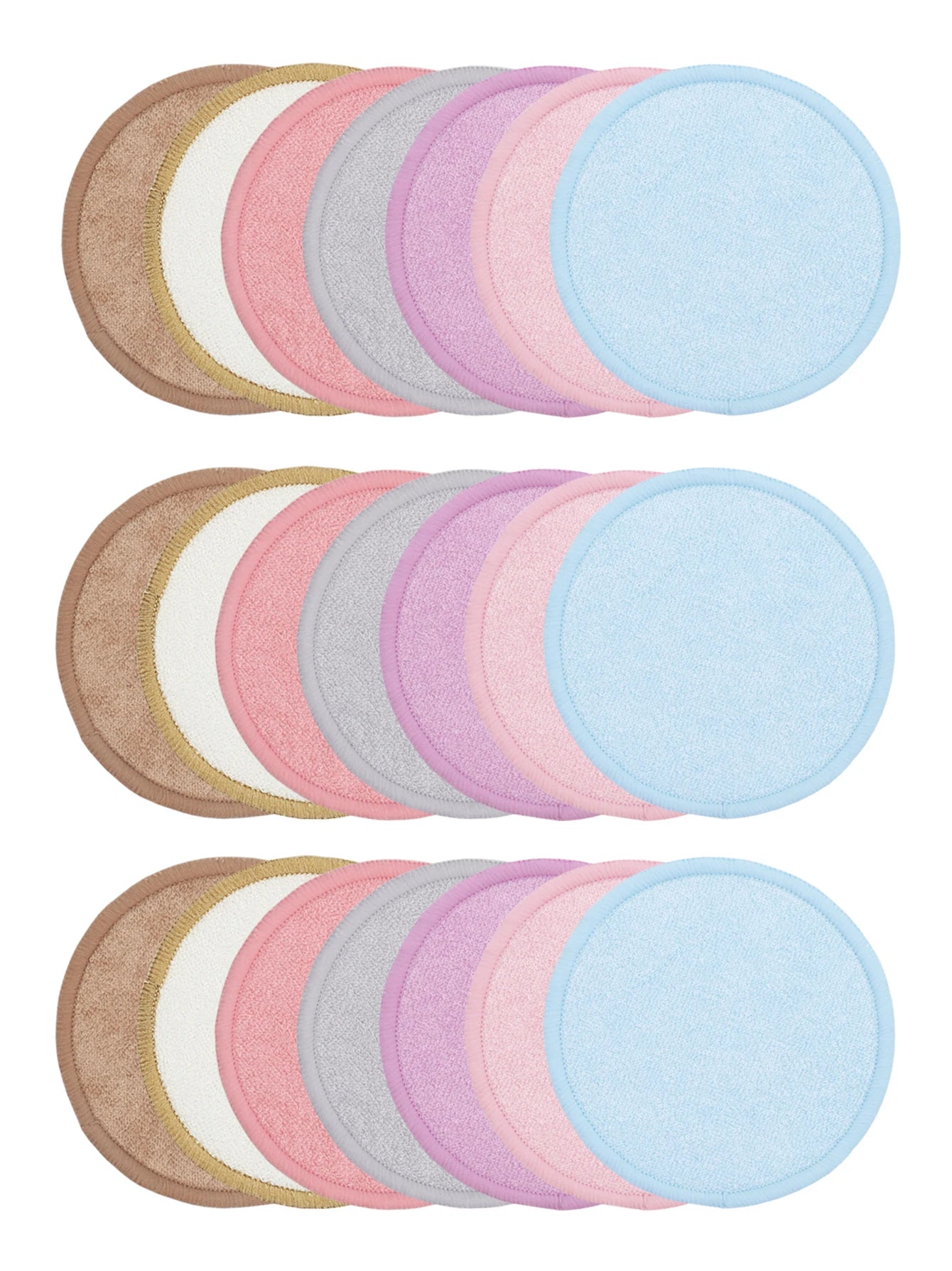 Nova Glam Essentials Bamboo Fiber Makeup Remover Pads – Reusable Eco-Friendly Facial Rounds for Cleanser & Toner