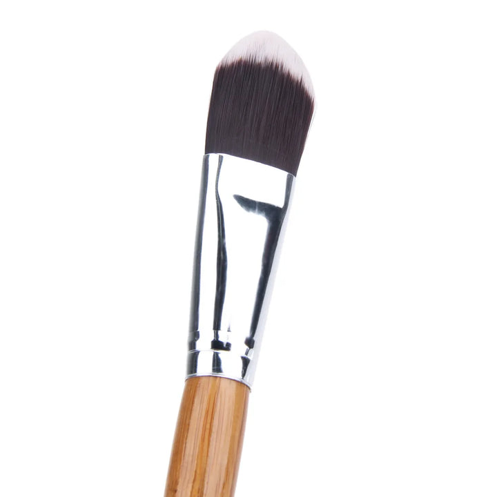 Nova Glam Essentials Bamboo Foundation Brush – Multifunctional Liquid & Powder Applicator for Flawless Base