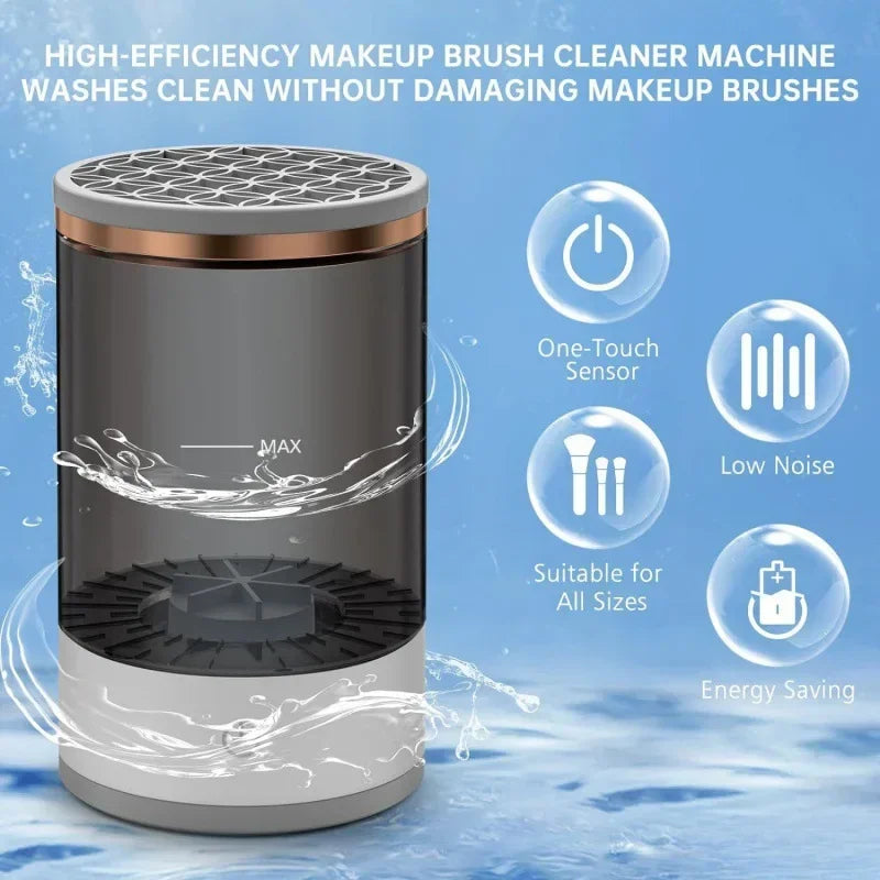 Nova Glam Essentials Electric Makeup Brush Cleaner – Sonic Vibration & Vortex Cleaning Technology