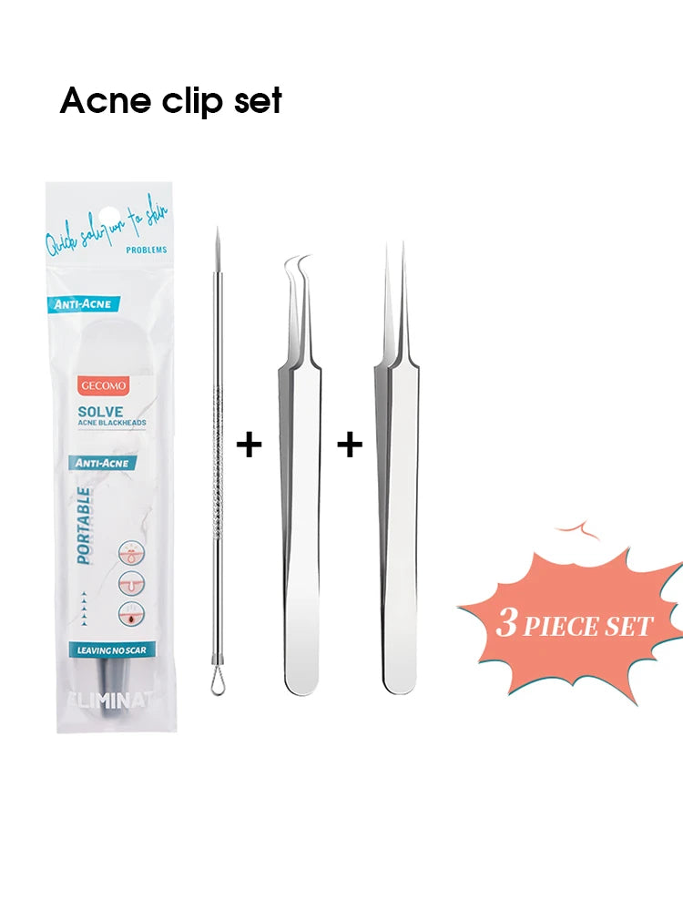 Nova Glam Essentials Professional Acne Tool Kit – Super-Pointed Blackhead Remover Needle, Ultra-Fine Tweezers & Cell Clip for Precision Extraction