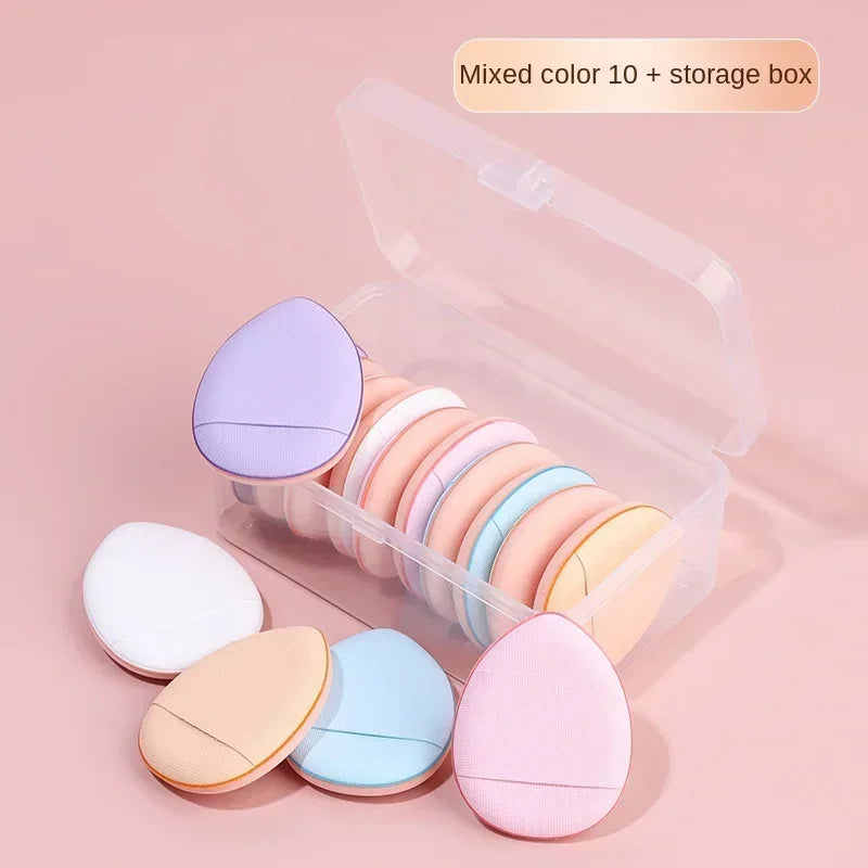 “Nova Glam Essentials 10-Piece Mini Finger Puff Set – Hydrophilic Sponges with Storage Box