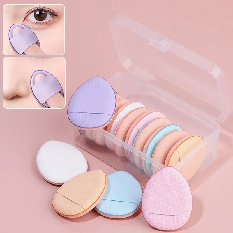 “Nova Glam Essentials 10-Piece Mini Finger Puff Set – Hydrophilic Sponges with Storage Box