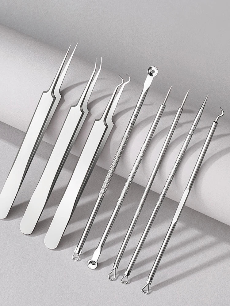Nova Glam Essentials Professional Acne Tool Kit – Super-Pointed Blackhead Remover Needle, Ultra-Fine Tweezers & Cell Clip for Precision Extraction