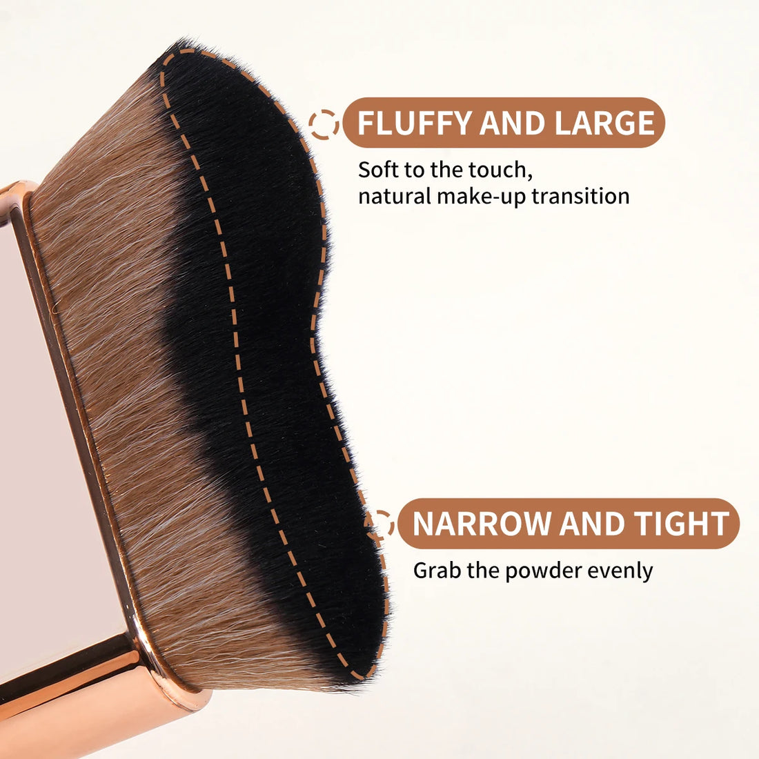 Nova Glam Essentials Pro Kabuki Brush – Gold/Rose Gold Contour & Self-Tanner Applicator