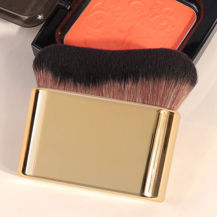 Nova Glam Essentials Pro Kabuki Brush – Gold/Rose Gold Contour & Self-Tanner Applicator