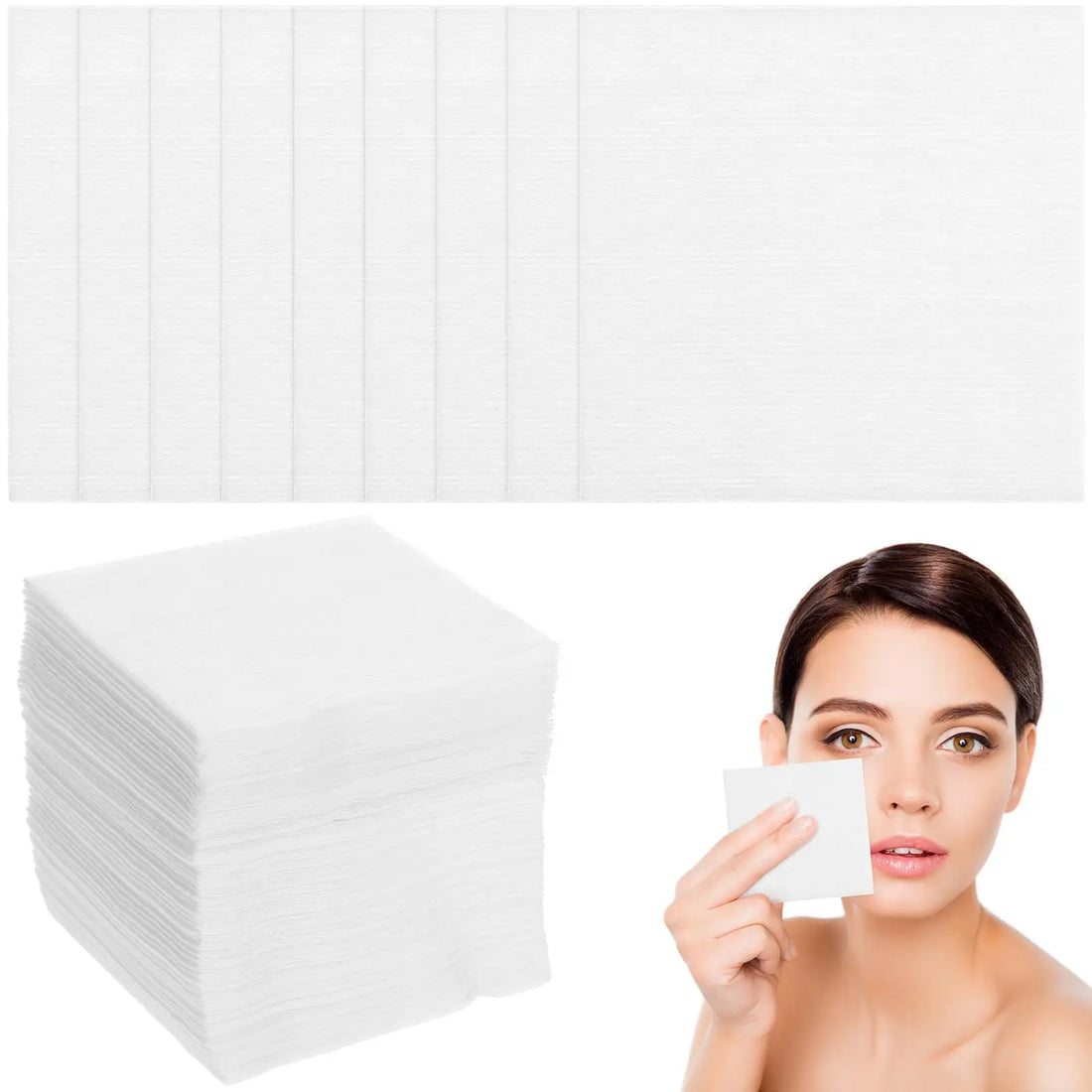 Nova Glam Essentials 100-Pack Disposable Non-Woven Facial Pads – Premium Soft Makeup Remover Cloths for Skincare & Professional Wound Care