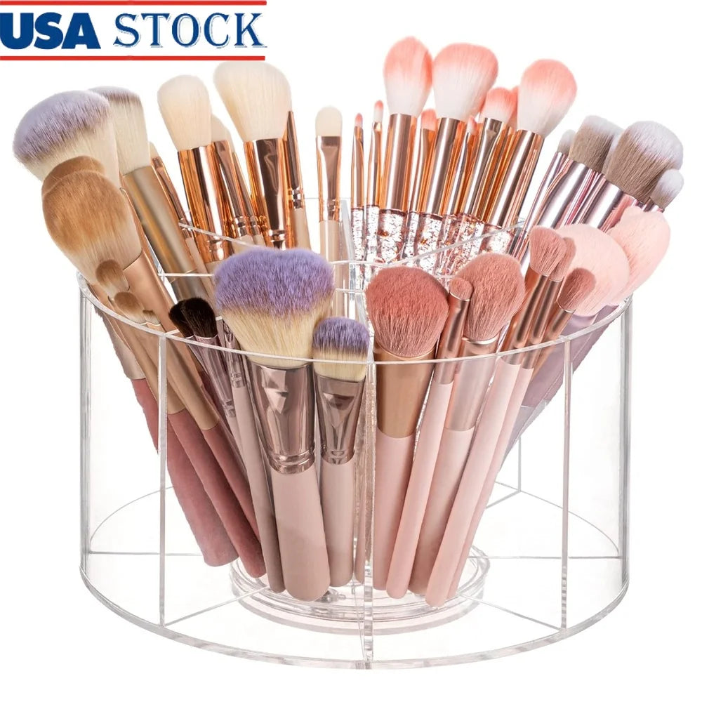 Nova Glam Essentials 360° rotating acrylic makeup organizer with 8 compartments
