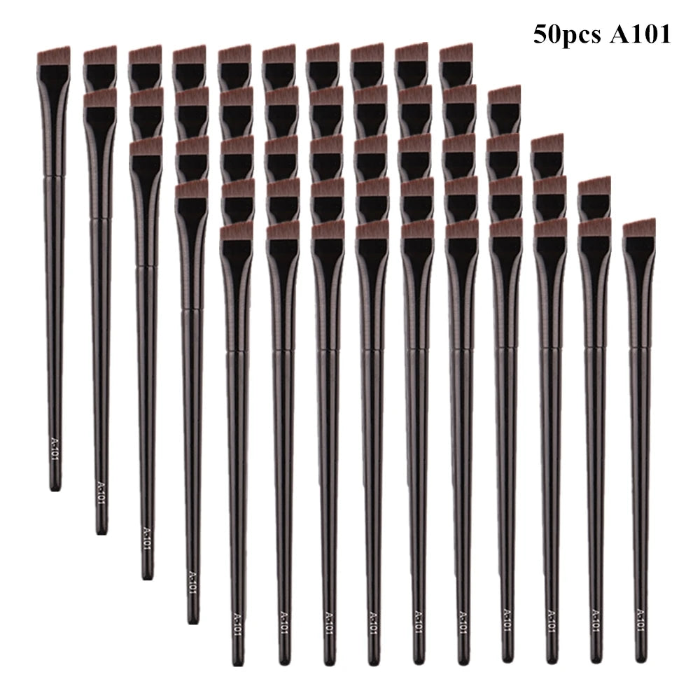 Nova Glam Essentials Angled Brow & Eyeliner Brushes – 5/10/20/50pcs Bulk Set