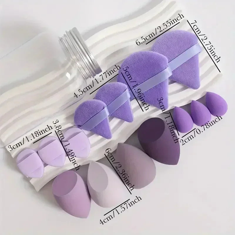 Nova Glam Essentials 14-Piece Makeup Sponge Set – Beauty Egg Blenders & Mini Finger Puffs
