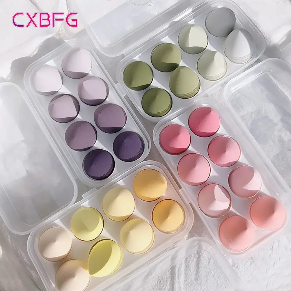 Nova Glam Essentials 8-Piece Latex Makeup Sponge Set – Purple Beauty Egg Blenders & Mini Puffs