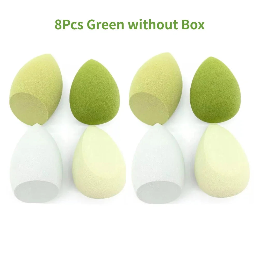 Nova Glam Essentials 8-Piece Latex Makeup Sponge Set – Purple Beauty Egg Blenders & Mini Puffs