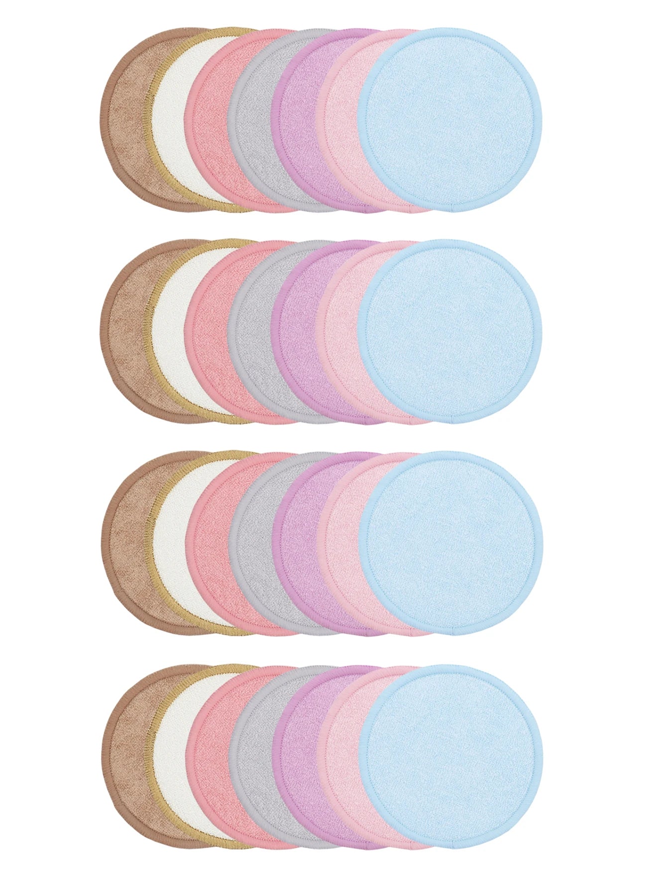 Nova Glam Essentials Bamboo Fiber Makeup Remover Pads – Reusable Eco-Friendly Facial Rounds for Cleanser & Toner