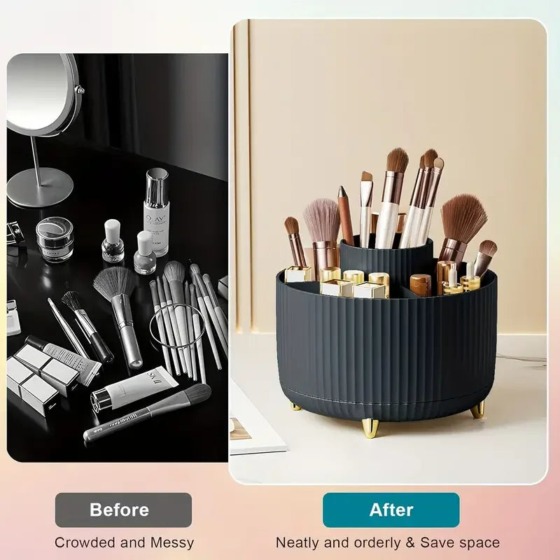 Nova Glam Essentials 360° Rotating Organizer – 5 Compartments in Modern Colors