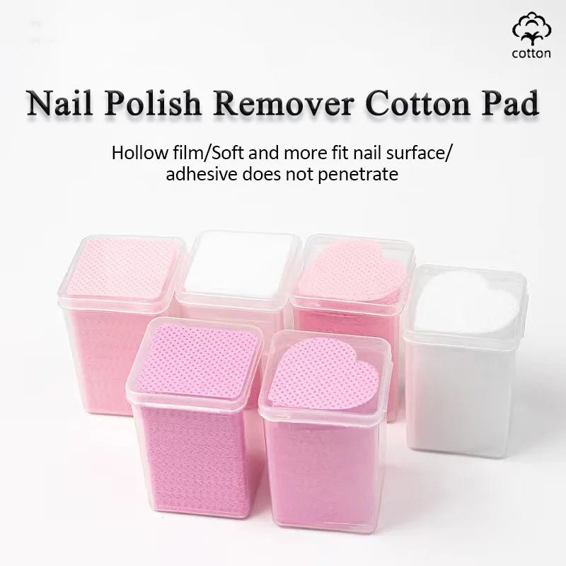 200PCS/Box Eyelash Glue Cleaning Cotton Pads Multi-Shape Lint-Free Gel Nail Polish Remover Cotton Wipes Removal Manicure Tools