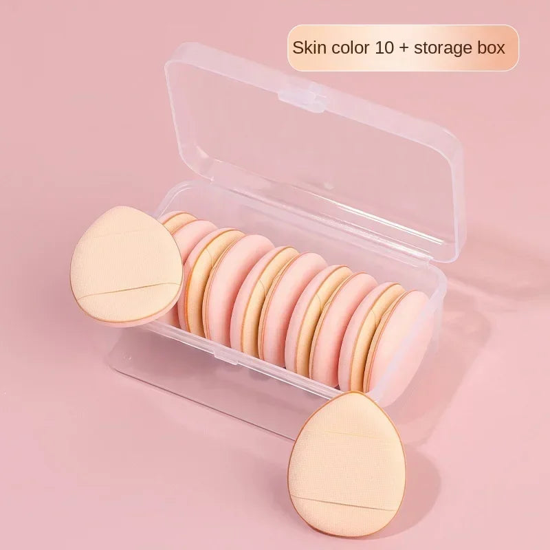 “Nova Glam Essentials 10-Piece Mini Finger Puff Set – Hydrophilic Sponges with Storage Box