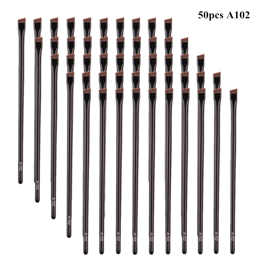 Nova Glam Essentials Angled Brow & Eyeliner Brushes – 5/10/20/50pcs Bulk Set