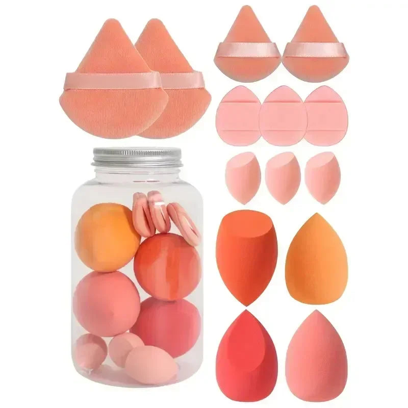 Nova Glam Essentials 14-Piece Makeup Sponge Set – Beauty Egg Blenders & Mini Finger Puffs