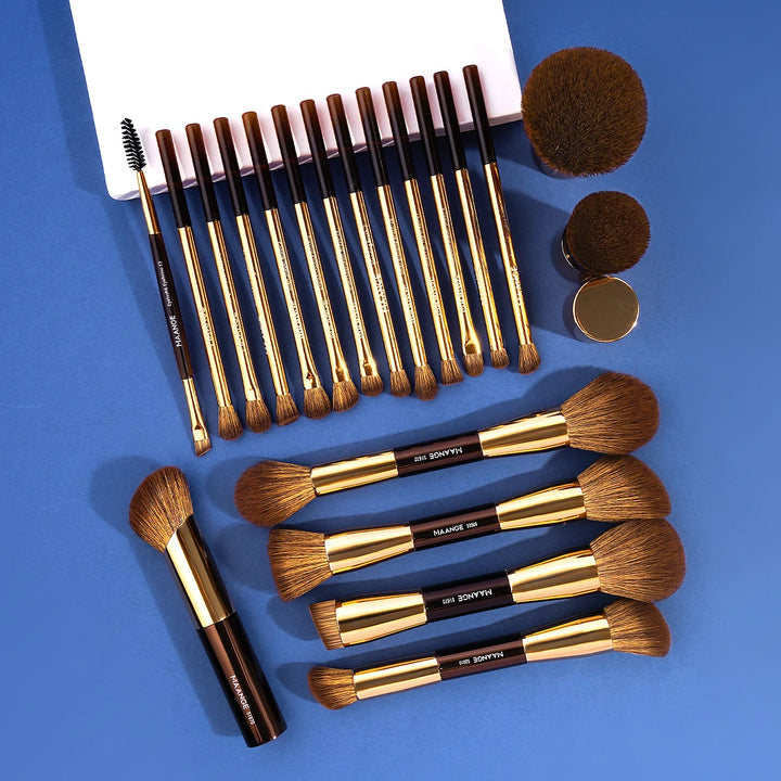 Nova Glam Essentials 20-Piece Double-Ended Brush Set – Compact Travel Makeup Kit
